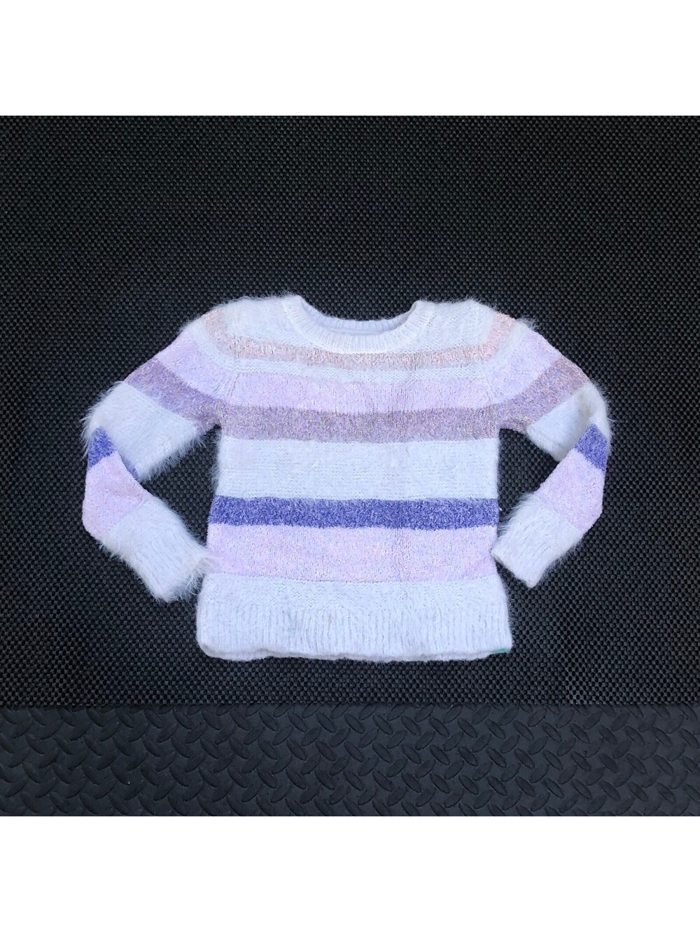 Cat & Jack Girls' 5T Striped Fuzzy Sweater